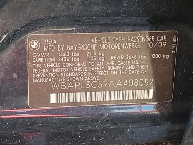 70304263 :رقم المزاد ، WBAPL3C59AA408052 vin ، 2010 Bmw 335 Xi مزاد بيع