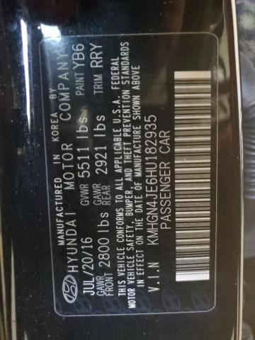 Aukcja sprzedaży 2017 Genesis G80 Base, vin: KMHGN4JE6HU182935, numer aukcji: 71365043