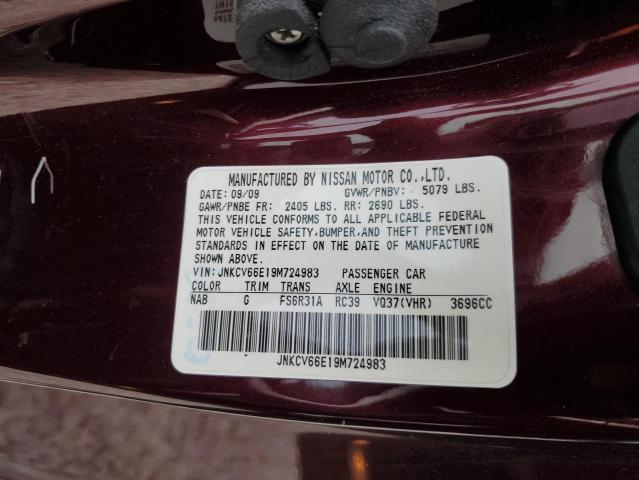 71111323 :رقم المزاد ، JNKCV66E19M724983 vin ، 2009 Infiniti G37 Base مزاد بيع