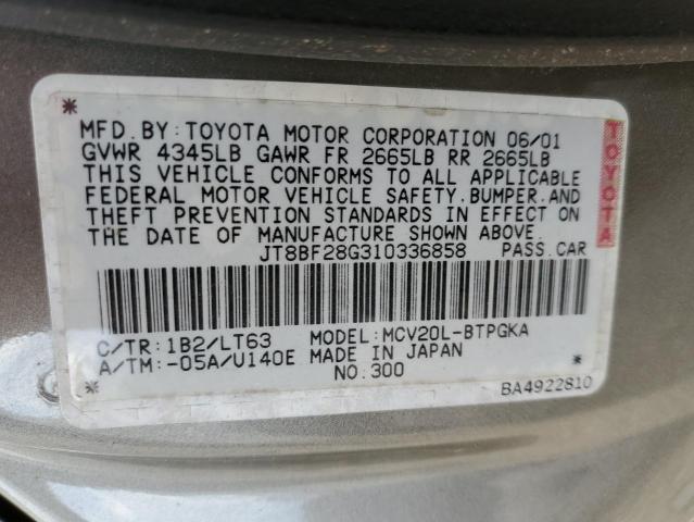 71035883 :رقم المزاد ، JT8BF28G310336858 vin ، 2001 Lexus Es 300 مزاد بيع