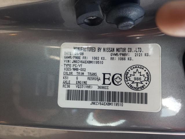 Aukcja sprzedaży 2008 Infiniti G37 Base, vin: JNKCV64EX8M119510, numer aukcji: 72215843