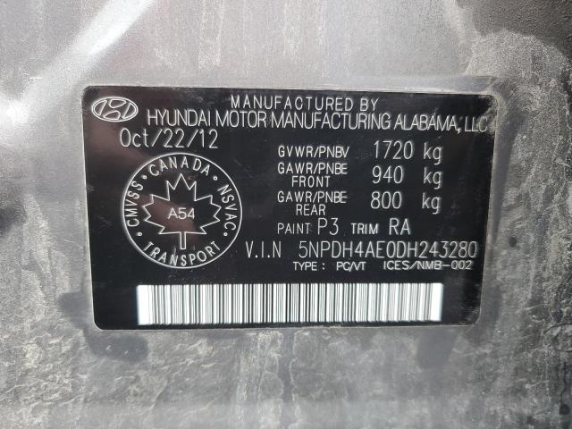 Aukcja sprzedaży 2013 Hyundai Elantra Gls, vin: 5NPDH4AE0DH243280, numer aukcji: 74467703