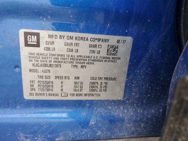 2018 Buick Encore Preferred მანქანა იყიდება აუქციონზე, vin: KL4CJASBXJB513979, აუქციონის ნომერი: 72842213