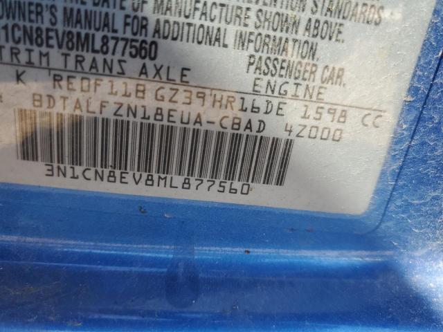Aukcja sprzedaży 2021 Nissan Versa Sv, vin: 3N1CN8EV8ML877560, numer aukcji: 70176113