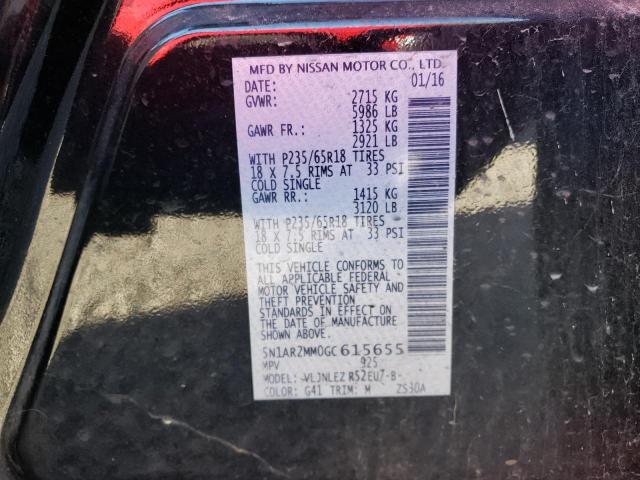 Продаж на аукціоні авто 2016 Nissan Pathfinder S, vin: 5N1AR2MM0GC615655, номер лоту: 73763093