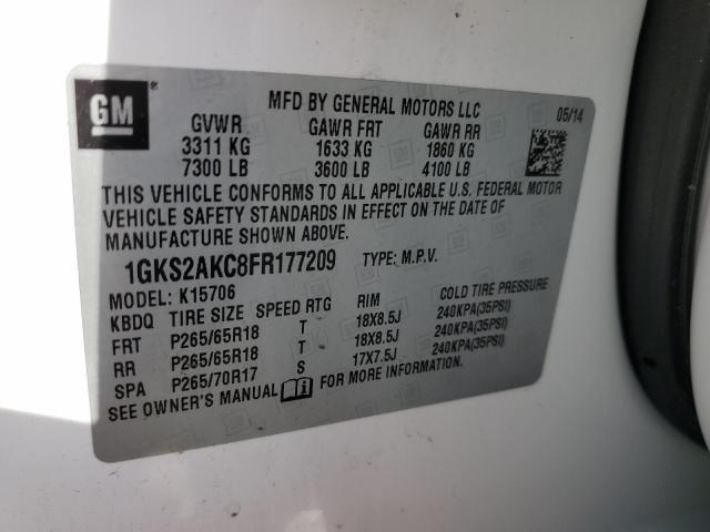 Продажа на аукционе авто 2015 Gmc Yukon Sle, vin: 1GKS2AKC8FR177209, номер лота: 73527103