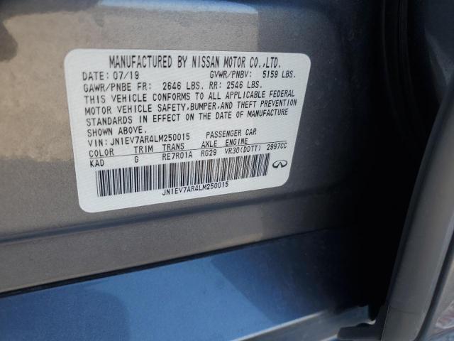 Aukcja sprzedaży 2020 Infiniti Q50 Pure, vin: JN1EV7AR4LM250015, numer aukcji: 72279073