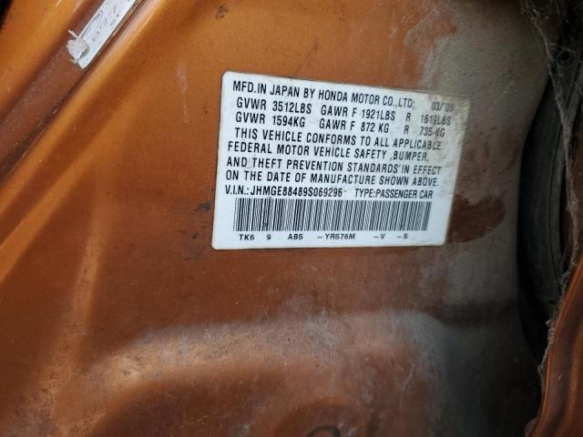 Aukcja sprzedaży 2009 Honda Fit Sport, vin: JHMGE88489S069296, numer aukcji: 70318773