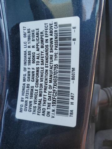 2017 Honda Civic Ex მანქანა იყიდება აუქციონზე, vin: 19XFC2F7XHE070755, აუქციონის ნომერი: 71736663