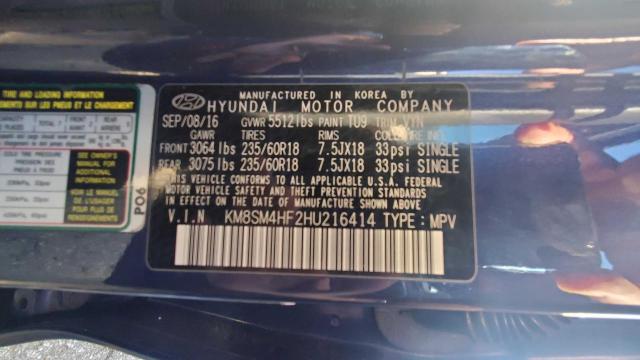 Продаж на аукціоні авто 2017 Hyundai Santa Fe Se, vin: KM8SM4HF2HU216414, номер лоту: 71900343