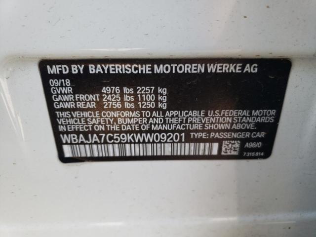 73868513 :رقم المزاد ، WBAJA7C59KWW09201 vin ، 2019 Bmw 530 Xi مزاد بيع