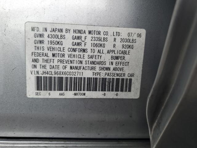 72779143 :رقم المزاد ، JH4CL968X6C032711 vin ، 2006 Acura Tsx مزاد بيع