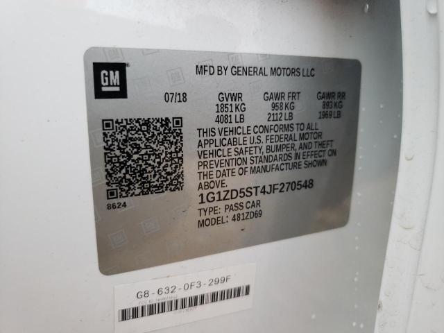 2018 Chevrolet Malibu Lt მანქანა იყიდება აუქციონზე, vin: 1G1ZD5ST4JF270548, აუქციონის ნომერი: 70950693
