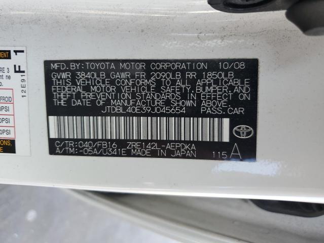 2009 Toyota Corolla Base მანქანა იყიდება აუქციონზე, vin: JTDBL40E39J045654, აუქციონის ნომერი: 72198763