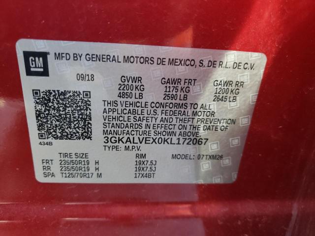 Aukcja sprzedaży 2019 Gmc Terrain Slt, vin: 3GKALVEX0KL172067, numer aukcji: 71287763