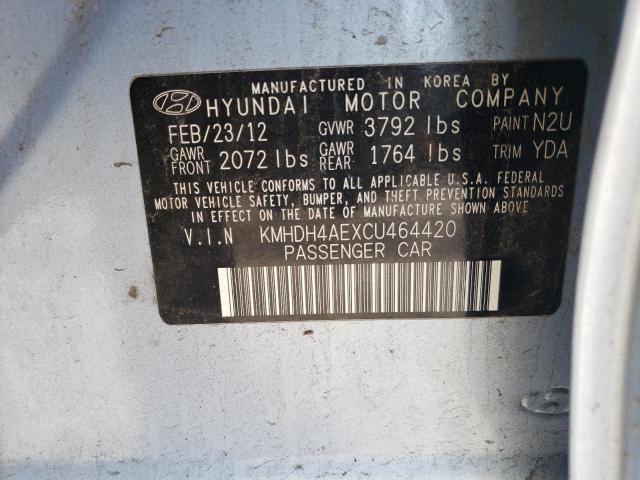 Aukcja sprzedaży 2012 Hyundai Elantra Gls, vin: KMHDH4AEXCU464420, numer aukcji: 69209373