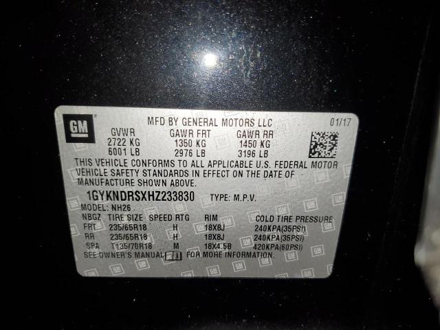 71983403 :رقم المزاد ، 1GYKNDRSXHZ233830 vin ، 2017 Cadillac Xt5 Luxury مزاد بيع