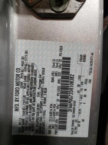 71809703 :رقم المزاد ، 3FA6P0G72DR108382 vin ، 2013 Ford Fusion S مزاد بيع