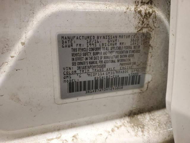 73780033 :رقم المزاد ، 3N1AB7AP0HY245808 vin ، 2017 Nissan Sentra S مزاد بيع