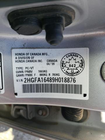 Aukcja sprzedaży 2009 Honda Civic Dx-g, vin: 2HGFA16489H018876, numer aukcji: 70918923