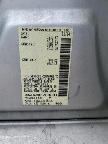 Продажа на аукционе авто 2015 Nissan Altima 2.5, vin: 1N4AL3AP0FC209891, номер лота: 71308363