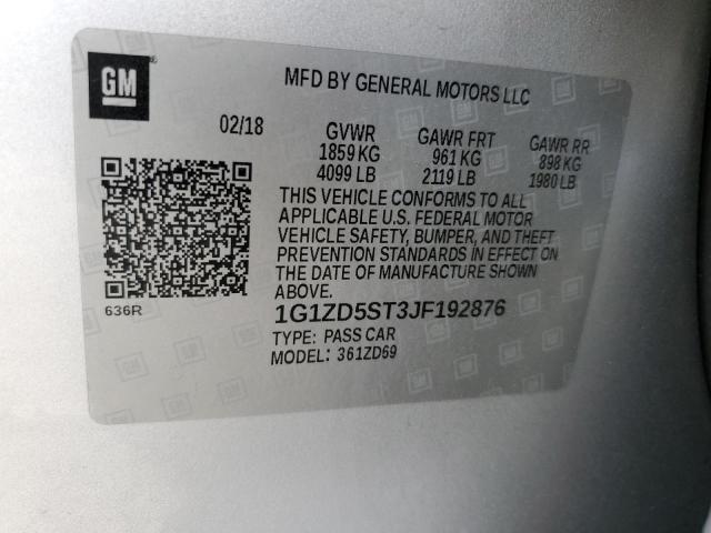 Продажа на аукционе авто 2018 Chevrolet Malibu Lt, vin: 1G1ZD5ST3JF192876, номер лота: 72754763
