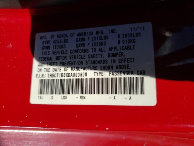 Aukcja sprzedaży 2013 Honda Accord Exl, vin: 1HGCT1B8XDA003809, numer aukcji: 72992423