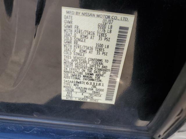 Продажа на аукционе авто 2007 Nissan Pathfinder Le, vin: 5N1AR18W87C633181, номер лота: 71410103