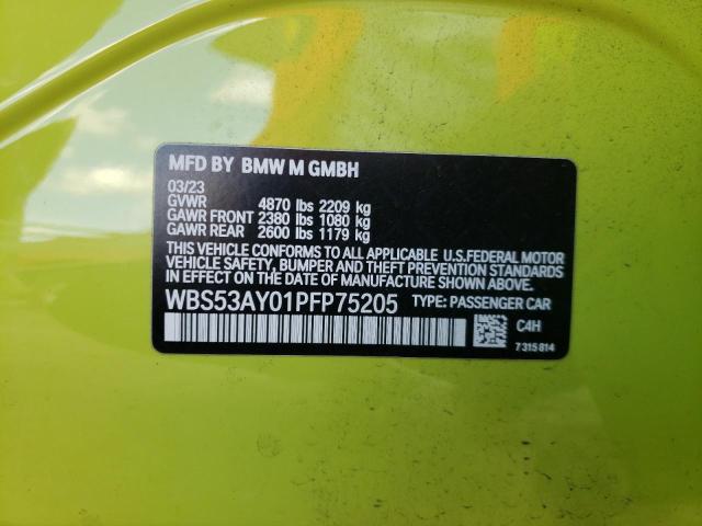 71827653 :رقم المزاد ، WBS53AY01PFP75205 vin ، 2023 Bmw M3 مزاد بيع