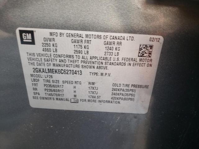 Aukcja sprzedaży 2012 Gmc Terrain Sle, vin: 2GKALMEK6C6270413, numer aukcji: 71460073