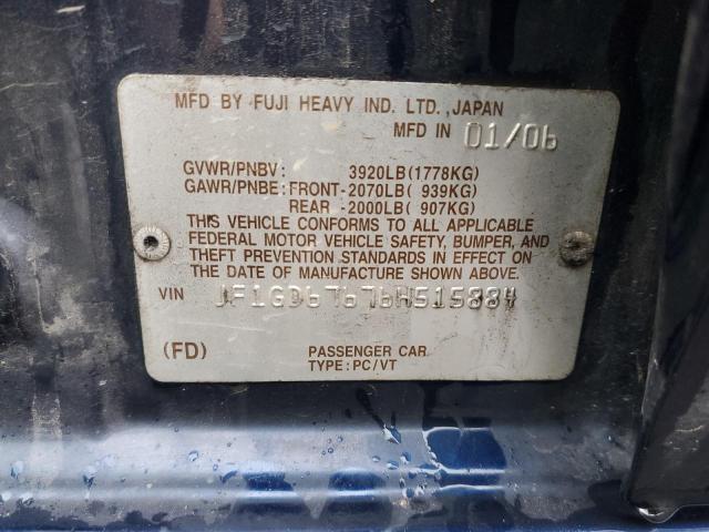 Aukcja sprzedaży 2006 Subaru Impreza 2.5i, vin: JF1GD67676H515884, numer aukcji: 72933493