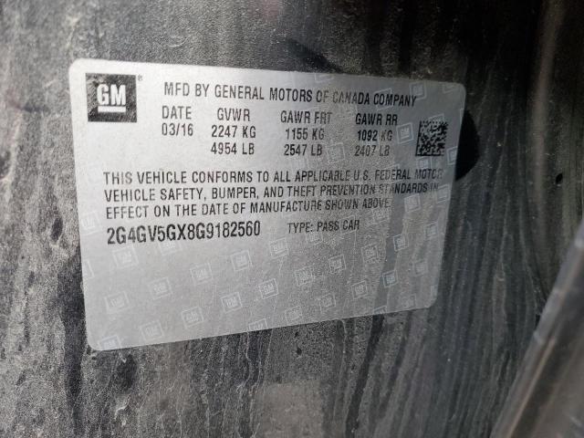 Aukcja sprzedaży 2016 Buick Regal Gs, vin: 2G4GV5GX8G9182560, numer aukcji: 71060363