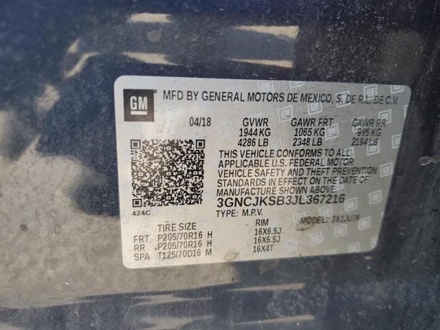 70590943 :رقم المزاد ، 3GNCJKSB3JL367216 vin ، 2018 Chevrolet Trax Ls مزاد بيع