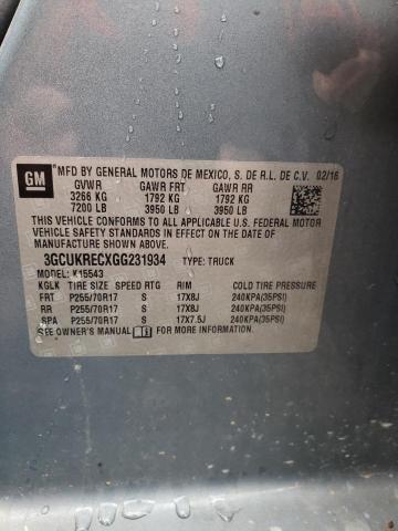 2016 Chevrolet Silverado მანქანა იყიდება აუქციონზე, vin: 3GCUKRECXGG231934, აუქციონის ნომერი: 72932043