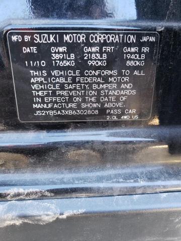Продаж на аукціоні авто 2011 Suzuki Sx4, vin: JS2YB5A3XB6302808, номер лоту: 72806423