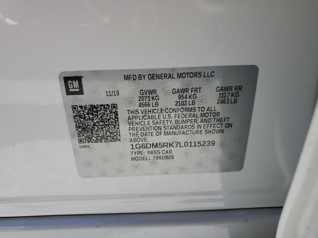 72386763 :رقم المزاد ، 1G6DM5RK7L0115239 vin ، 2020 Cadillac Ct5 Luxury مزاد بيع