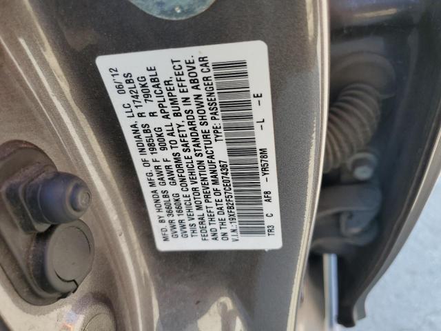 Продажа на аукционе авто 2012 Honda Civic Lx, vin: 19XFB2F57CE074367, номер лота: 72022123