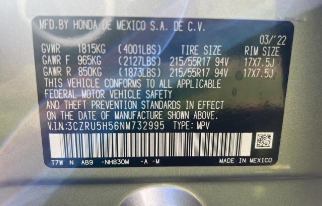 Продажа на аукционе авто 2022 Honda Hr-v Ex, vin: 3CZRU5H56NM732995, номер лота: 71917083