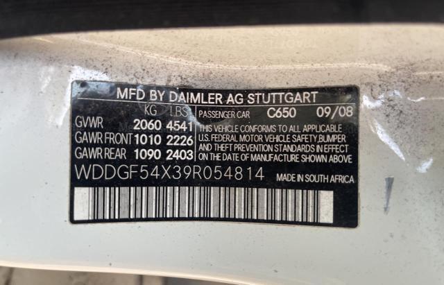 2009 Mercedes-benz C 300 მანქანა იყიდება აუქციონზე, vin: WDDGF54X39R054814, აუქციონის ნომერი: 71924153