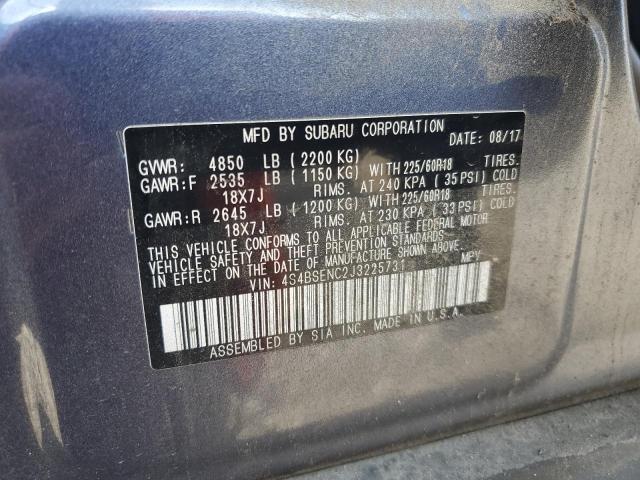 2018 Subaru Outback 3.6r Limited მანქანა იყიდება აუქციონზე, vin: 4S4BSENC2J3225731, აუქციონის ნომერი: 70079053