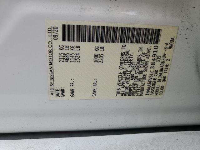 2020 Nissan Maxima Platinum მანქანა იყიდება აუქციონზე, vin: 1N4AA6FV5LC384910, აუქციონის ნომერი: 72546323
