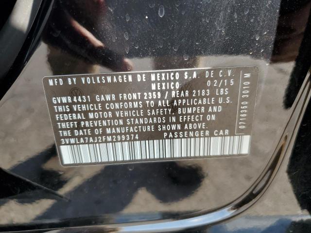 2015 Volkswagen Jetta Tdi მანქანა იყიდება აუქციონზე, vin: 3VWLA7AJ2FM299374, აუქციონის ნომერი: 73289833