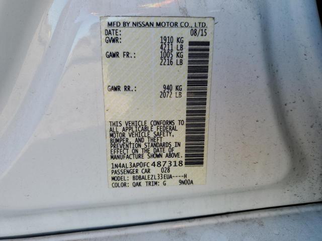 72660973 :رقم المزاد ، 1N4AL3AP0FC487318 vin ، 2015 Nissan Altima 2.5 مزاد بيع