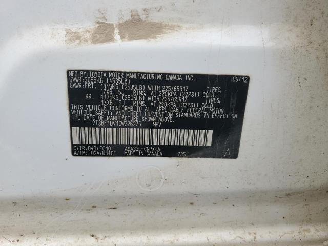 Aukcja sprzedaży 2012 Toyota Rav4, vin: 2T3BF4DV1CW226276, numer aukcji: 72293443
