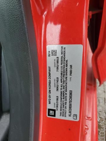 2014 Chevrolet Spark 1lt მანქანა იყიდება აუქციონზე, vin: KL8CD6S97EC563903, აუქციონის ნომერი: 73587413