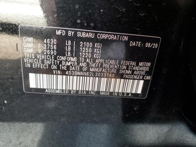 70594053 :رقم المزاد ، 4S3BWAN62L3033160 vin ، 2020 Subaru Legacy Limited مزاد بيع