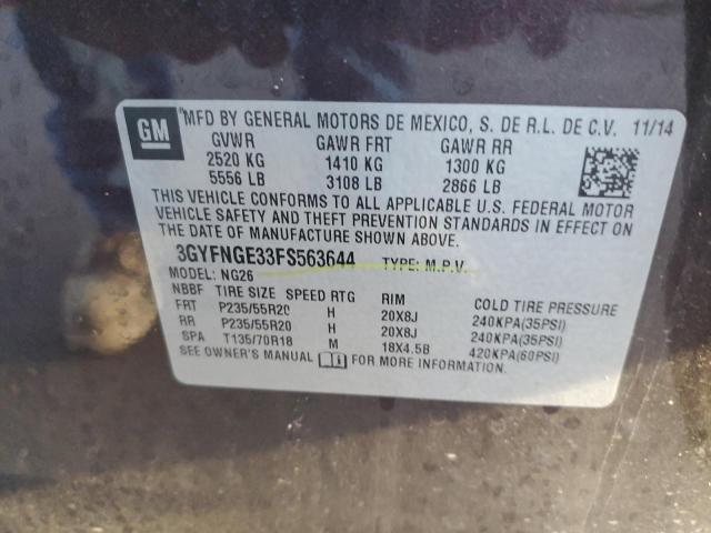 70638713 :رقم المزاد ، 3GYFNGE33FS563644 vin ، 2015 Cadillac Srx Premium Collection مزاد بيع