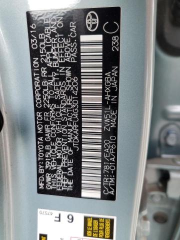 Aukcja sprzedaży 2016 Toyota Prius, vin: JTDKARFU4G3014206, numer aukcji: 73515833
