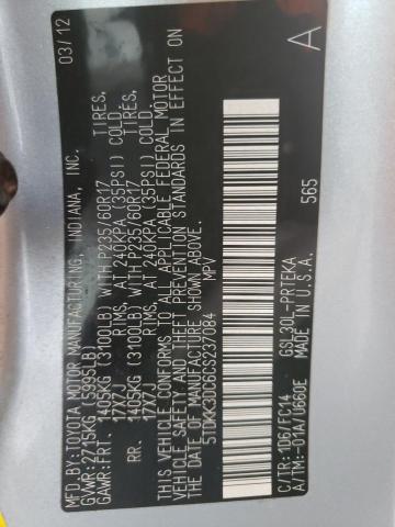 71912663 :رقم المزاد ، 5TDKK3DC6CS237084 vin ، 2012 Toyota Sienna Le مزاد بيع