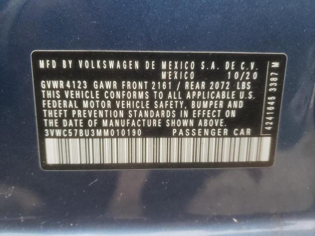 Aukcja sprzedaży 2021 Volkswagen Jetta S, vin: 3VWC57BU3MM010190, numer aukcji: 71878933